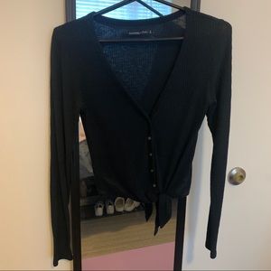 Cropped tie front top